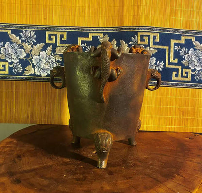 vesselofzen Zen incense burner carried by a dragon