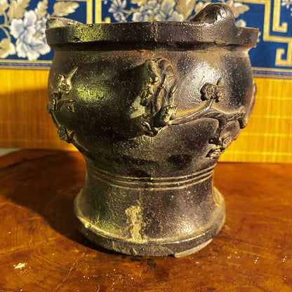 vesselofzen-Antique-style bird song plum branch charcoal stove