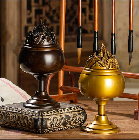 Layered peaks shrouded in clouds